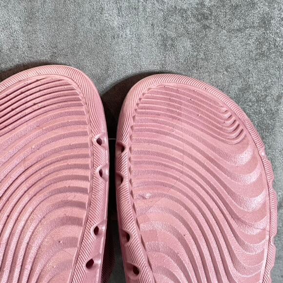 TECS Women's Rose Pink PVC Round-Toe Slide Sandals SZ 7 - Picture 8 of 9